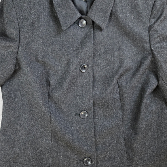 Vintage 90s Talbots Charcoal Gray Wool Single Breasted Blazer Jacket Size 10 - Picture 4 of 7
